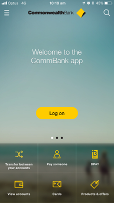 account commbank find balance log credit card tap accounts scroll app then down right